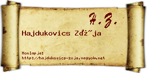Hajdukovics Zója névjegykártya